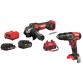 Kit combinato trapano a percussione a batteria e smerigliatrice a batteria